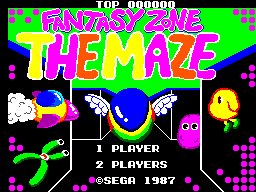 Fantasy Zone The Maze title screen for Sega Master System